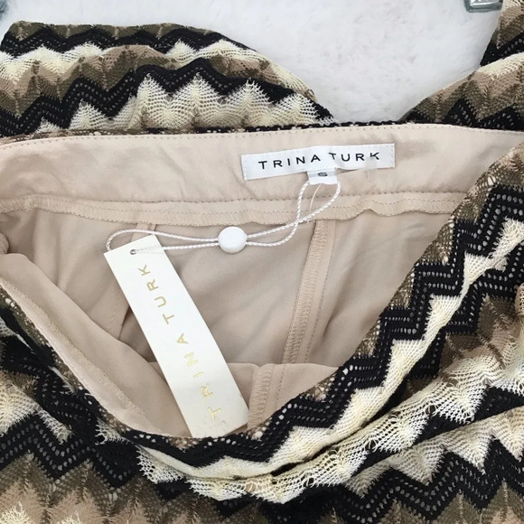 Trina Turk Women’s Perleen Zipzag Wid-Leg Pants Summer Spring Beach NWT Size S - Picture 7 of 11